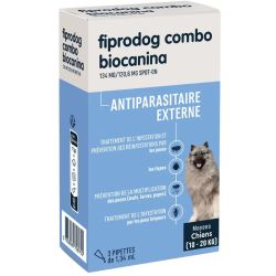 Biocanina Antiparasitaire externe solution pour spot-On chiens moyens de 10 kg  3 pipettesa 20kg