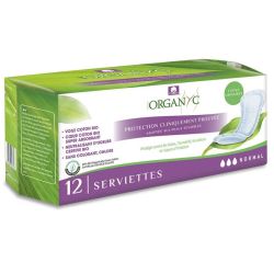 Organyc serviettes normales pour fuites urinaires Incontinence légère 12 protections
