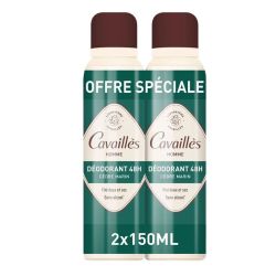 Cavaillès déodorants Homme spray fraîcheur 48H 2x150ml