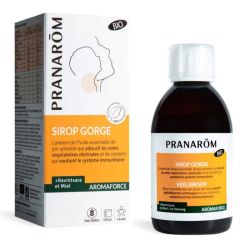 Pranarôm Aromaforce Sirop gorge au miel et Ravintsara bio 150ml
