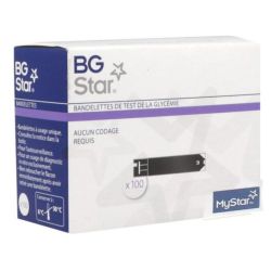 BGStar bandelettes de test de la glycémie boîte de 100 bandelettes