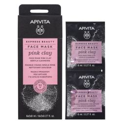 Apivita Masque visage nettoyant doux à l'argile rose 2 x 8 ml