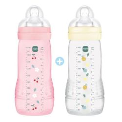 MAM 2 Biberons Easy Active Coloré Tétine Débit X Berry 330 ml