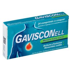 Gavisconell menthe sans sucre brûlures d'estomac et remontées acides 24 comprimé à croquer