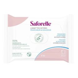 Saforelle Lingettes Intimes Jetables Ultra Douces Format Poche x10