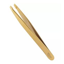 Vitry pince à épiler mors biais inox doré 9 cm