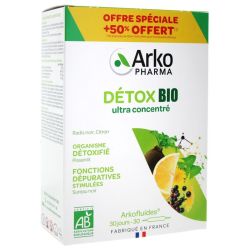 Arkofluides Détox Bio 20 ampoules + 10 ampoules offertes