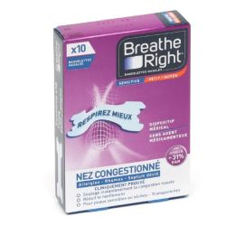 Breathe Right Sensitive petit moyen 30 bandelettes nasales