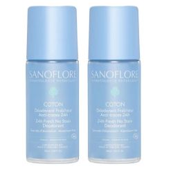 Sanoflore déodorants coton fraîcheur & anti-traces 24h 2x50ml