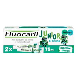 Fluocaril dentifrice Junior 6-13 ans menthe douce 2x75ml