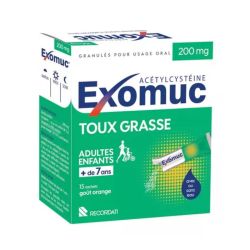 Exomuc toux grasse 15 sachets (avec ou sans eau)