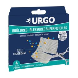 Urgo brûlures et blessures superficielles 4 tulles stériles