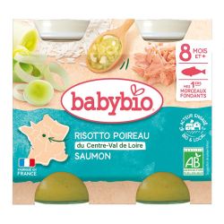 Babybio Risotto Poireau du Centre-Val de Loire Saumon 2 X 200 g