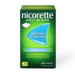 Nicorette 2mg gomme menthe glaciale 30 gommes à mâcher