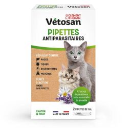 Clement-Thekan Vétosan Anti-Puces Anti-Tiques Chat et Chaton 2 Pipettes