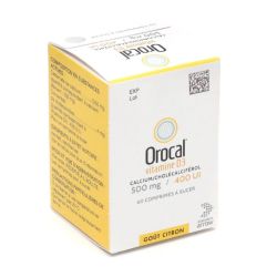 Orocal D3 500 mg 400 UI 60 comprimés à suce