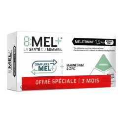 8Mel+ Mélatonine 1,9 mg 90 comprimés bi-couches