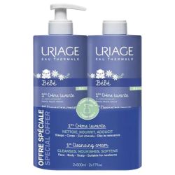 Uriage Bébé 1ère Crème Lavante Lot de 2 x 500 ml