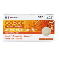Granions  Gorge miel citron 24 comprimés à sucer