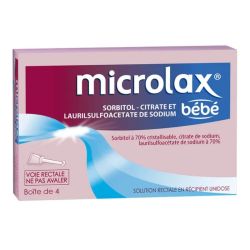 Microlax Bébé lavement constipation 4 récipients unidoses
