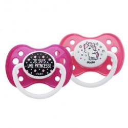 Dodie 2 sucettes anatomiques +6 mois Girly