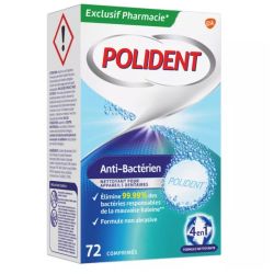 Polident Anti-Bactérien Nettoyant pour Appareils Dentaires 72 comprimés