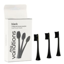 My Variations Têtes de brosse à dents électrique souples noire Recharge