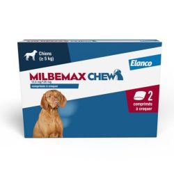 Elanco Milbemax Chew chiens +5kg 2 comprimés