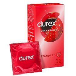 Sexy Fraise 12 préservatifs extra-lubrifiés dtandard