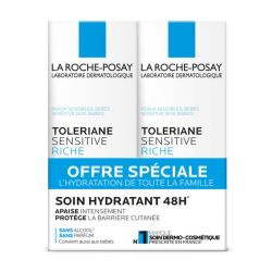 Roche Posay Tolériane Sensitive Riche apaisante et protectrice peaux sèches 2x40ml