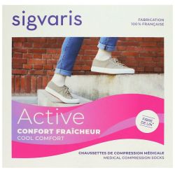 Active Confort Fraîcheur chaussettes écru contention femme classe 2 taille S