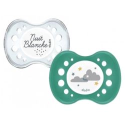Dodie 2 sucettes anatomiques nuit 18 mois et +