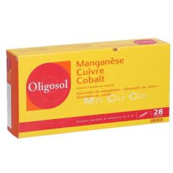 Oligosol manganèse cuivre cobalt 28 ampoules