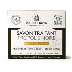 Ballot-Flurin savon traitant propolis noire Bio peaux à problèmes 100g