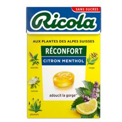 Ricola pastilles à sucer réconfort citron menthol sans sucres 50g