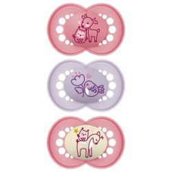 MAM 2 Sucettes Original Nature + 1 Sucette Original Nuit 18 Mois et + Rose/Mauve