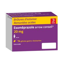 Arrow Esomeprazole 20mg brûlures d'estomac & remontées acides 14 gélules