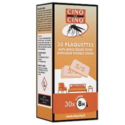 Cinq Sur Cinq plaquettes anti-moustiques pour diffuseur 30 plaquettes