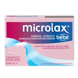 Microlax Bébé lavement constipation 4 récipients unidoses