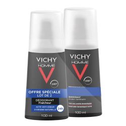 Vichy homme déodorant vaporisateur ultra-frais 2 x 100 ml
