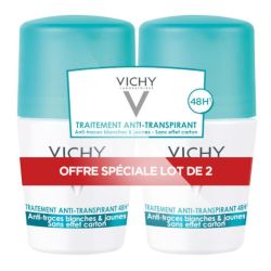 Vichy déodorant anti-transpirant anti-traces roll-on 48h lot de 2 x 50 ml