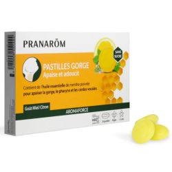 Pranarôm Aromaforce gorge miel citron 24 pastilles