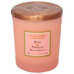 Collines de Provence bougie  duo senteur Rose & Hibiscus 180g