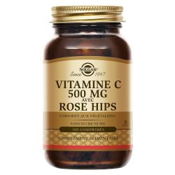 Solgar vitamine C 500 avec Rose Hips défenses immunitaires antioxydant 100 comprimés