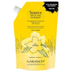 Source Micellaire Enchantée Eau Démaquillante Micellaire Fleur d'Oranger Éco-Recharge 400 ml
