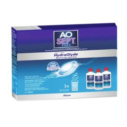Alcon Aosept coffret Hydraglyde moisture Matrix tous types de lentilles 3x360ml