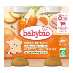 Bavybio Pomme de terre du Centre-Val de Loire Carotte Veau fermier 2 x 200 g