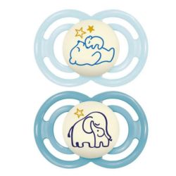 MAM 2 Sucettes Perfect Nuit Animaux 18 Mois et + ourson éléphant