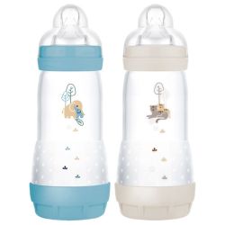 Mam 2 Biberons Easy Start 320 ml 4 Mois et + Débit 3 Océan Sable