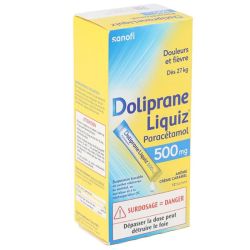 Doliprane Liquiz sans sucre 500mg suspension buvable 12 sachets